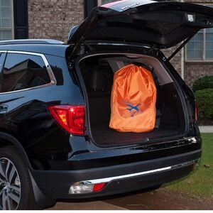 Orange Travel Bag with Blue Logo